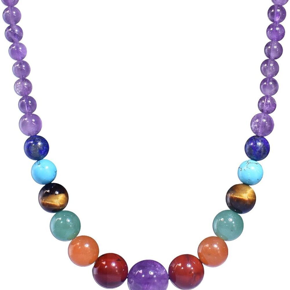 7 Chakra Necklace Natural Stones Beaded Healing Gemstone Jewelry Gifts Women